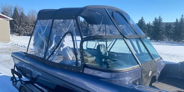 Bimini top on boat
