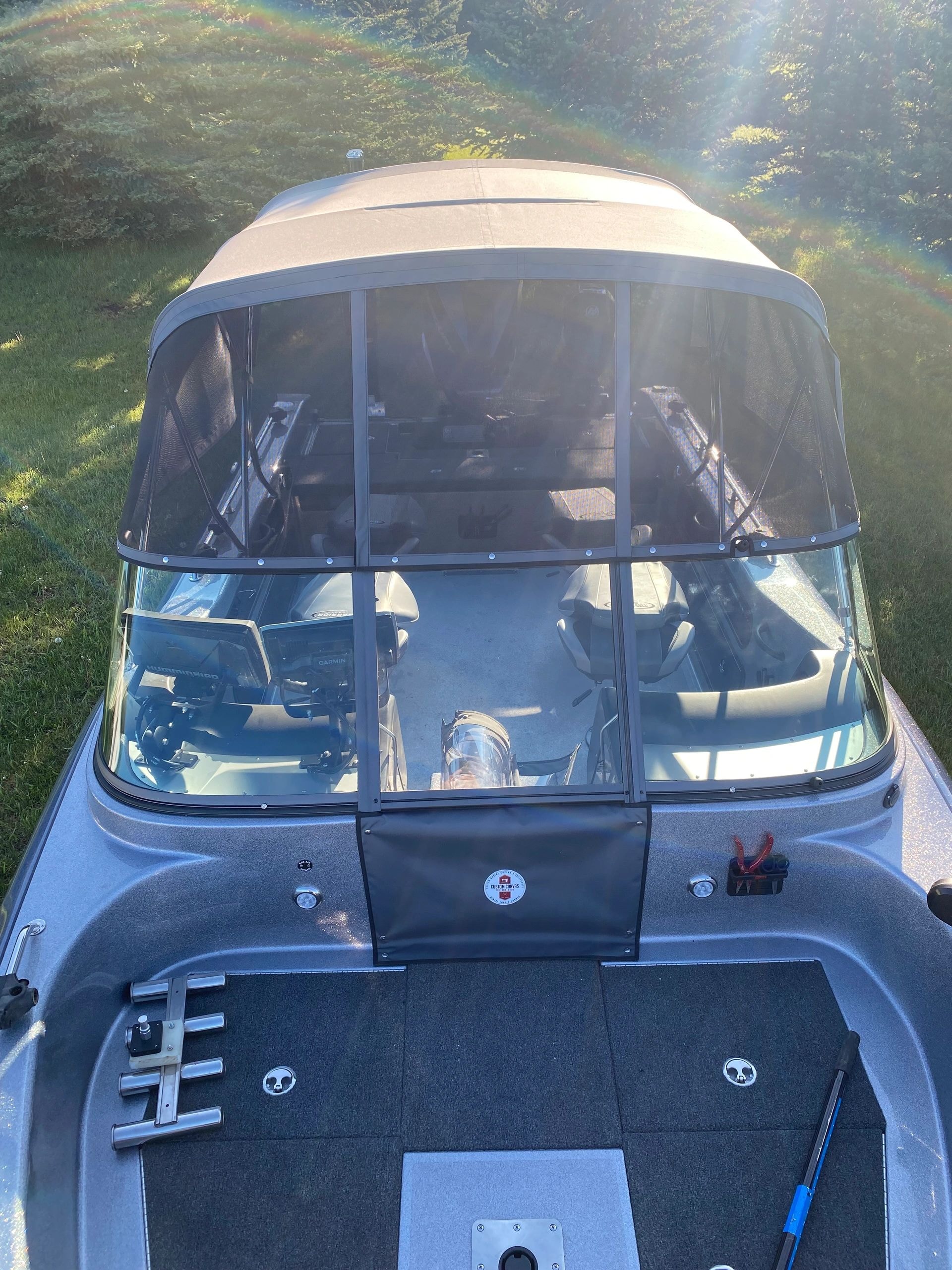 Custom canvas boat cover